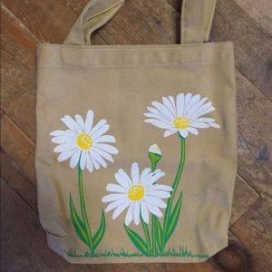 Vintage Canvas “Daisies” Tote Bag
